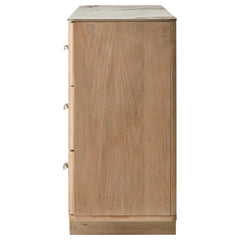 Leanne 6-drawer Sinter Stone Top Dresser Cabinet Light Oak - What&