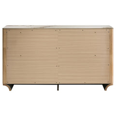 Leanne 6-drawer Sinter Stone Top Dresser Cabinet Light Oak - What&