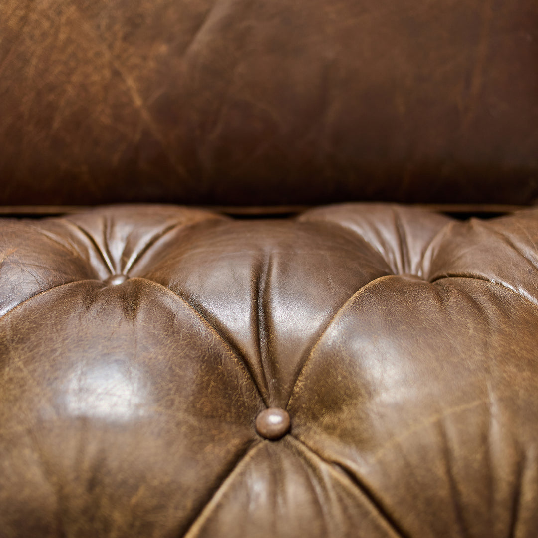 Leather Chesterfield Sofa detail view 3 - Whats New Furniture - Portland, Oregon