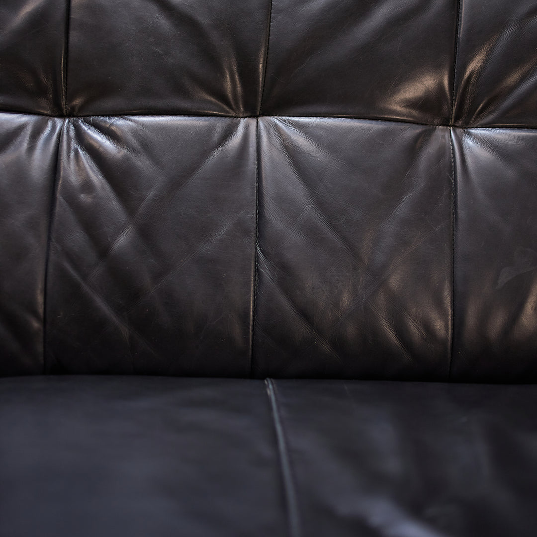 Leather Low Sofa detail view 3 - Whats New Furniture - Portland, Oregon
