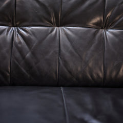 Leather Low Sofa detail view 3 - Whats New Furniture - Portland, Oregon