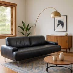 Leather Low Sofa detail view 2 - Whats New Furniture - Portland, Oregon