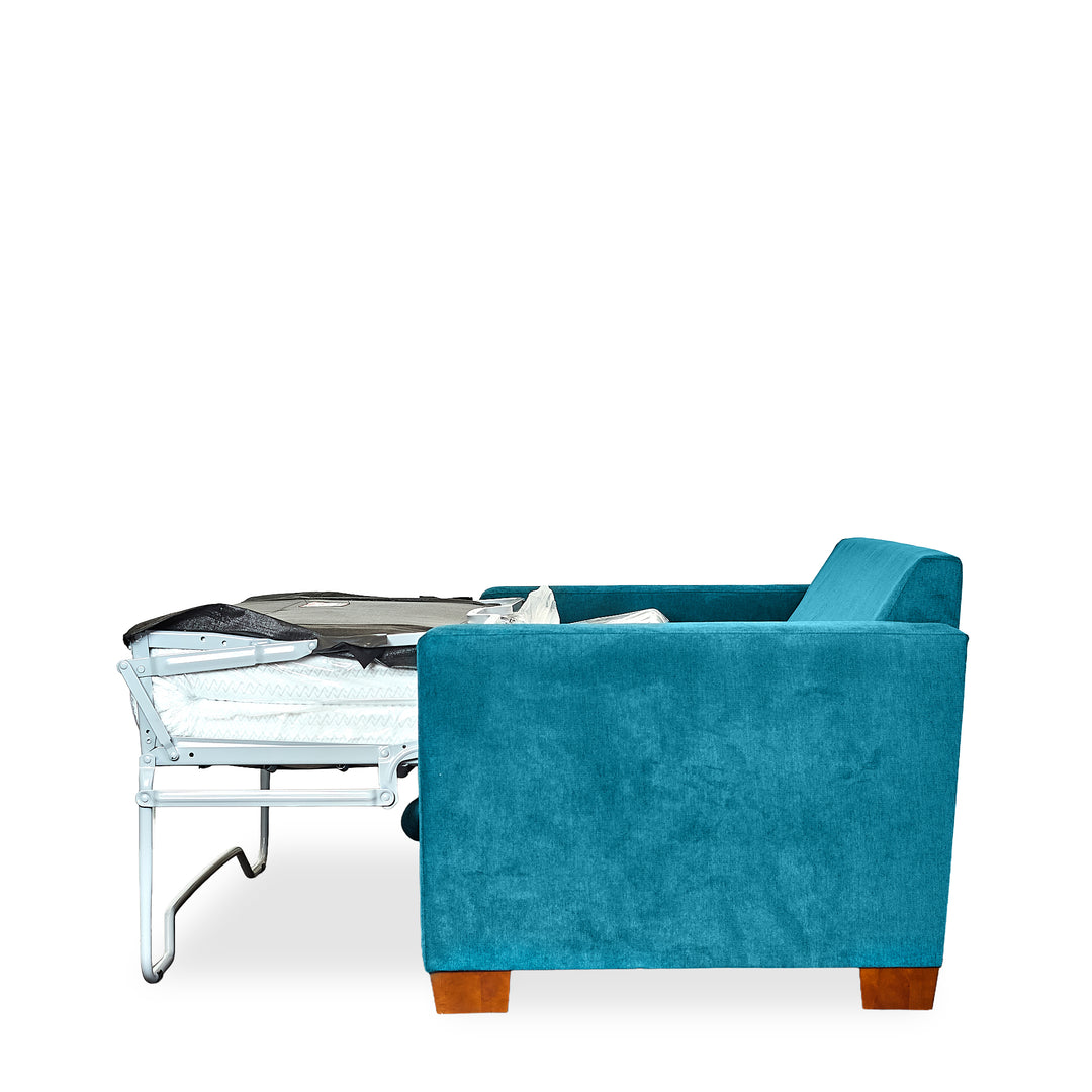 Legacy Sleeper Sofa in fabric corner detail - mid-century sleeper sofa by Stanton - Whats New Furniture Portland OR