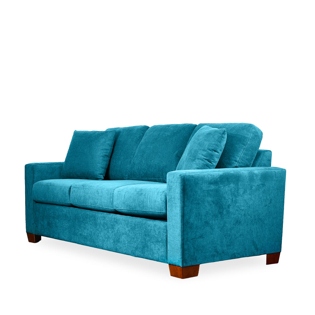 Legacy Sleeper Sofa in fabric lifestyle setting - mid-century sleeper sofa by Stanton - Whats New Furniture Portland OR