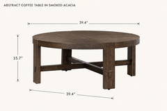 Abstract Coffee Table in Smoked Acacia dimensions - What&
