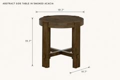 Abstract Side Table in Smoked Acacia dimensions - What&