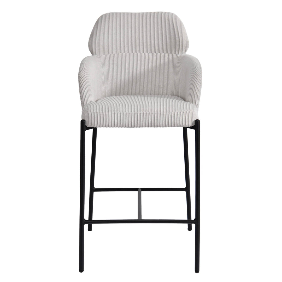 Allegra Counter Stool in Corduroy White - counter stool by LH Imports - Whats New Furniture Portland OR