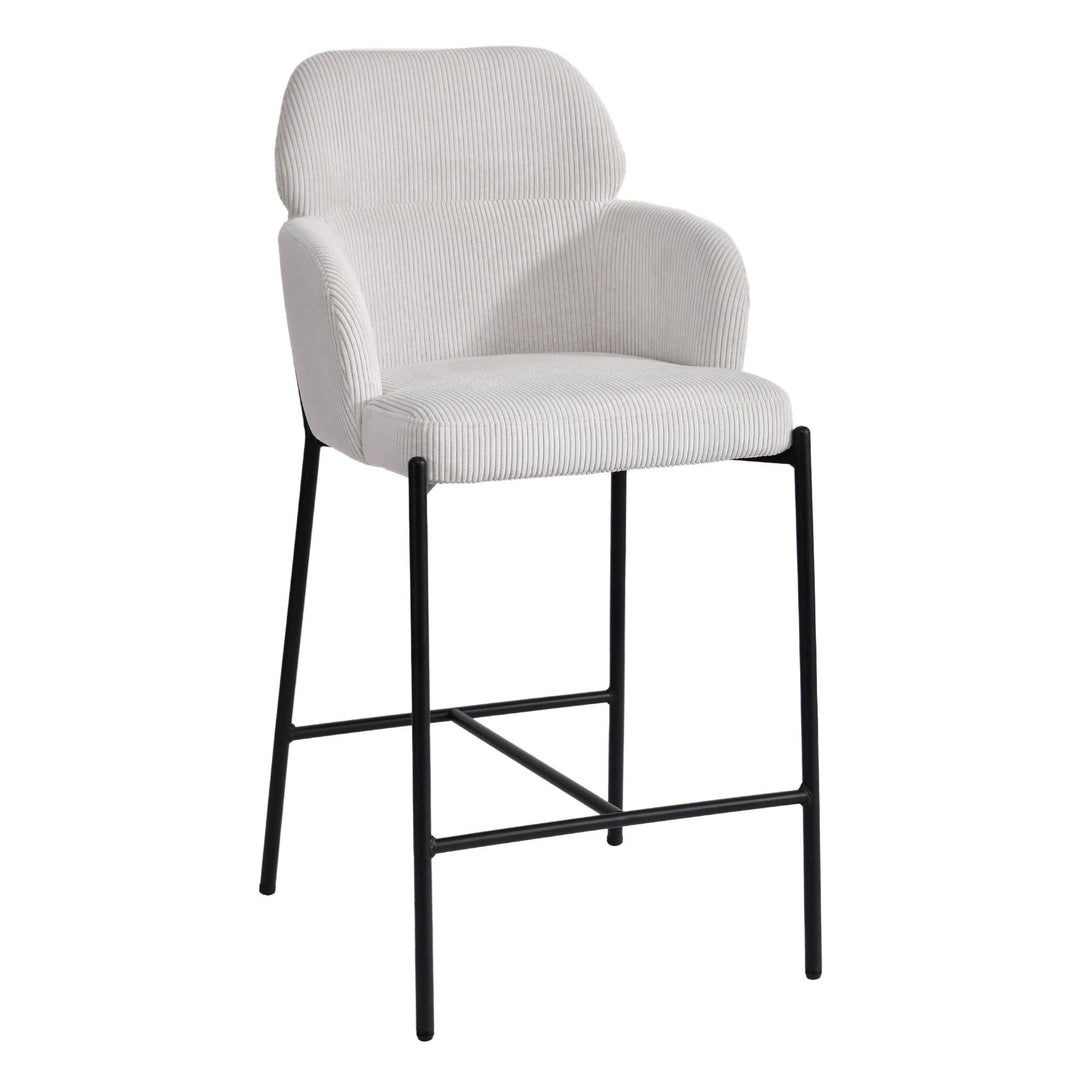 Allegra Counter Stool in Corduroy White - counter stool by LH Imports - Whats New Furniture Portland OR