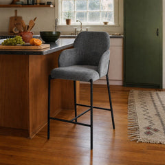 Allegra Counter Stool in Graphite styled in Portland 1960s Garden Home ranch kitchen - Whats New Furniture