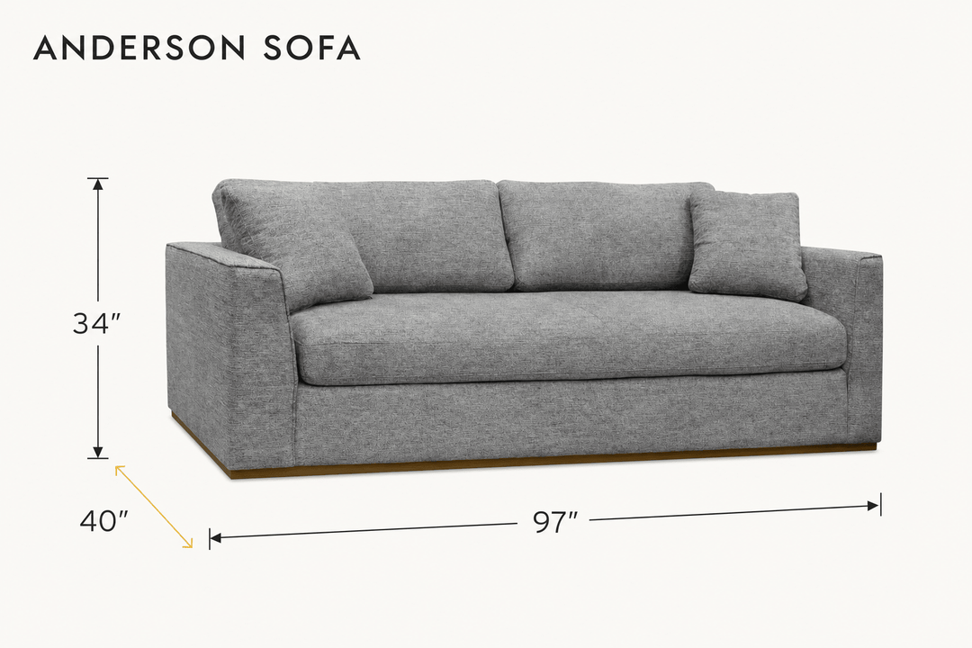 Anderson Sofa in Shadow Grey dimensions - What&