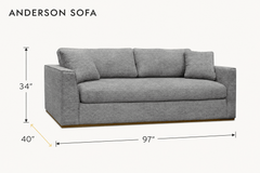 Anderson Sofa in Shadow Grey dimensions - What&