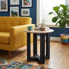 Arcadia Side Table styled in a bright Portland mid-century modern interior - Whats New Furniture