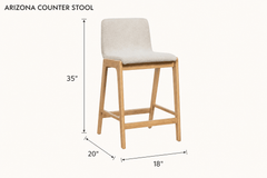 Arizona Counter Stool in Oatmeal dimensions - What&