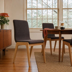Arizona Dining Chair in Gray styled in Portland Mt. Tabor mid-century daylight ranch dining room - Whats New Furniture
