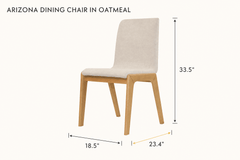 Arizona Dining Chair in Oatmeal dimensions - What&