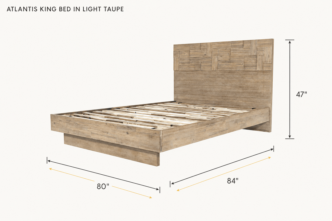 Atlantis King Bed in Light Taupe dimensions - What&