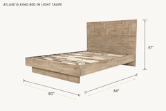 Atlantis King Bed in Light Taupe dimensions - What&