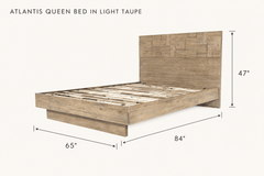 Atlantis Queen Bed in Light Taupe dimensions - What&