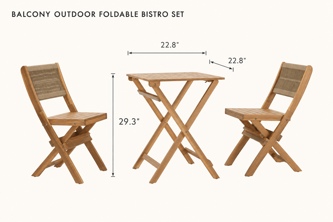 Balcony Outdoor Foldable Bistro Set dimensions - What&