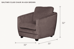 Baltimo Club Chair in Ash Brown dimensions - What&