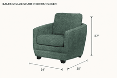 Baltimo Club Chair in British Green dimensions - What&