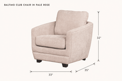 Baltimo Club Chair in Pale Rose dimensions - What&