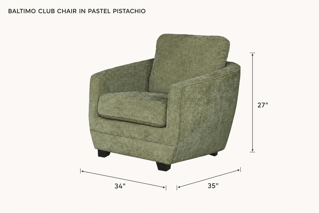 Baltimo Club Chair in Pastel Pistachio dimensions - What&