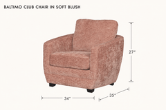 Baltimo Club Chair in Soft Blush dimensions - What&