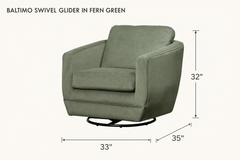 Baltimo Swivel Glider in Fern Green dimensions - What&