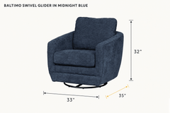 Baltimo Swivel Glider in Midnight Blue dimensions - What&