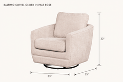 Baltimo Swivel Glider in Pale Rose dimensions - What&