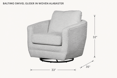 Baltimo Swivel Glider in Woven Alabaster dimensions - What&