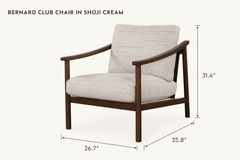 Bernard Club Chair in Shoji Cream dimensions - What&