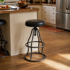 Bowie Adjustable Stool in Black styled in Portland Montavillcottage kitchen - Whats New Furniture