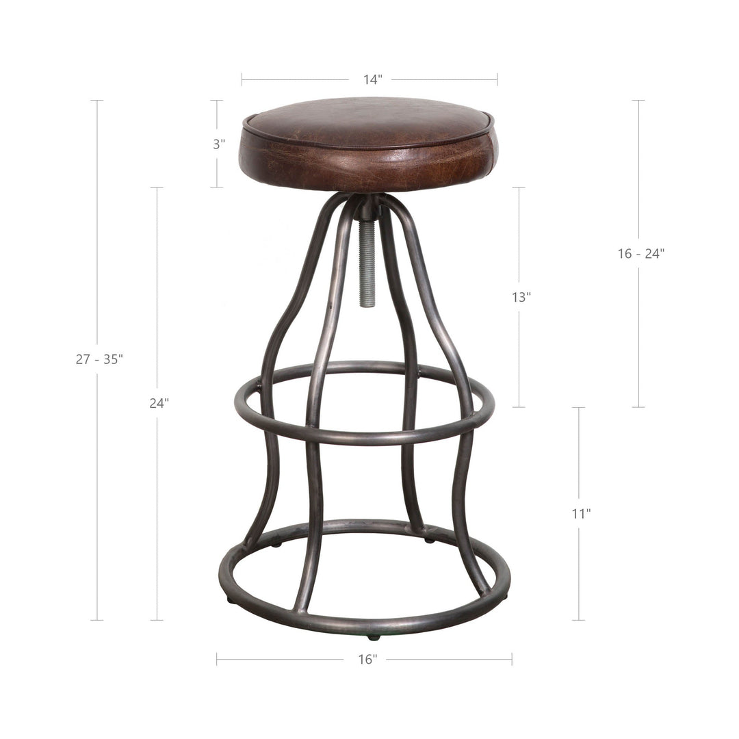 Bowie Stool - Vintage Brown - Whats New Furniture Portland OR