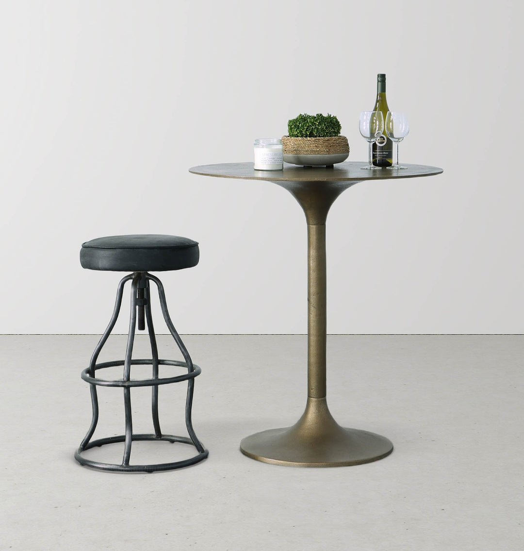 Bowie Adjustable Stool in Black - counter stool by LH Imports - Whats New Furniture Portland OR