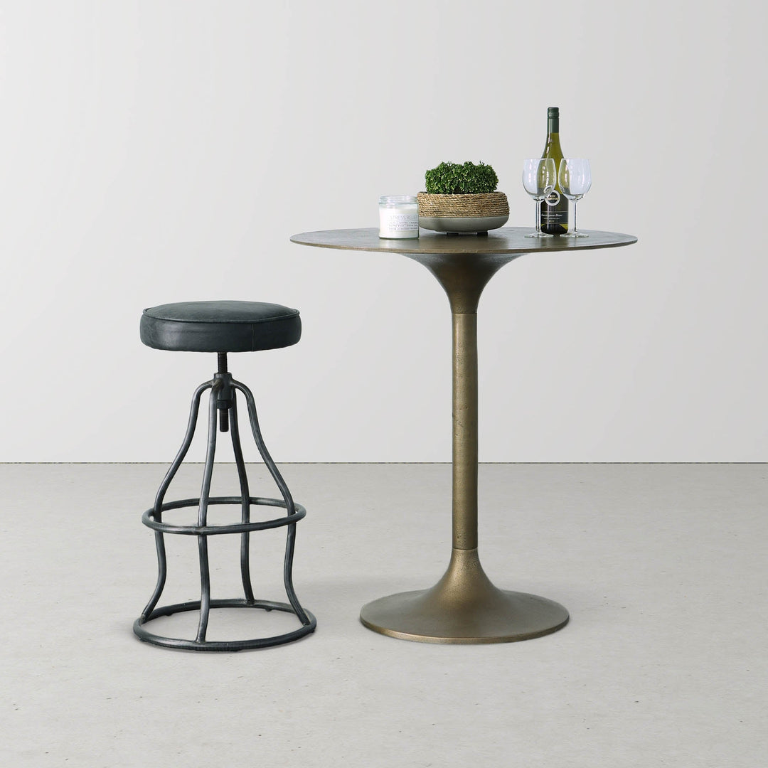 Bowie Adjustable Stool in Black - counter stool by LH Imports - Whats New Furniture Portland OR