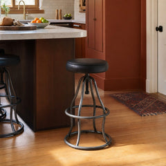 Bowie Adjustable Stool in Black styled in Portland Montavillcottage kitchen - Whats New Furniture