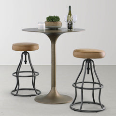 Bowie Adjustable Stool in Cognac - counter stool by LH Imports - Whats New Furniture Portland OR