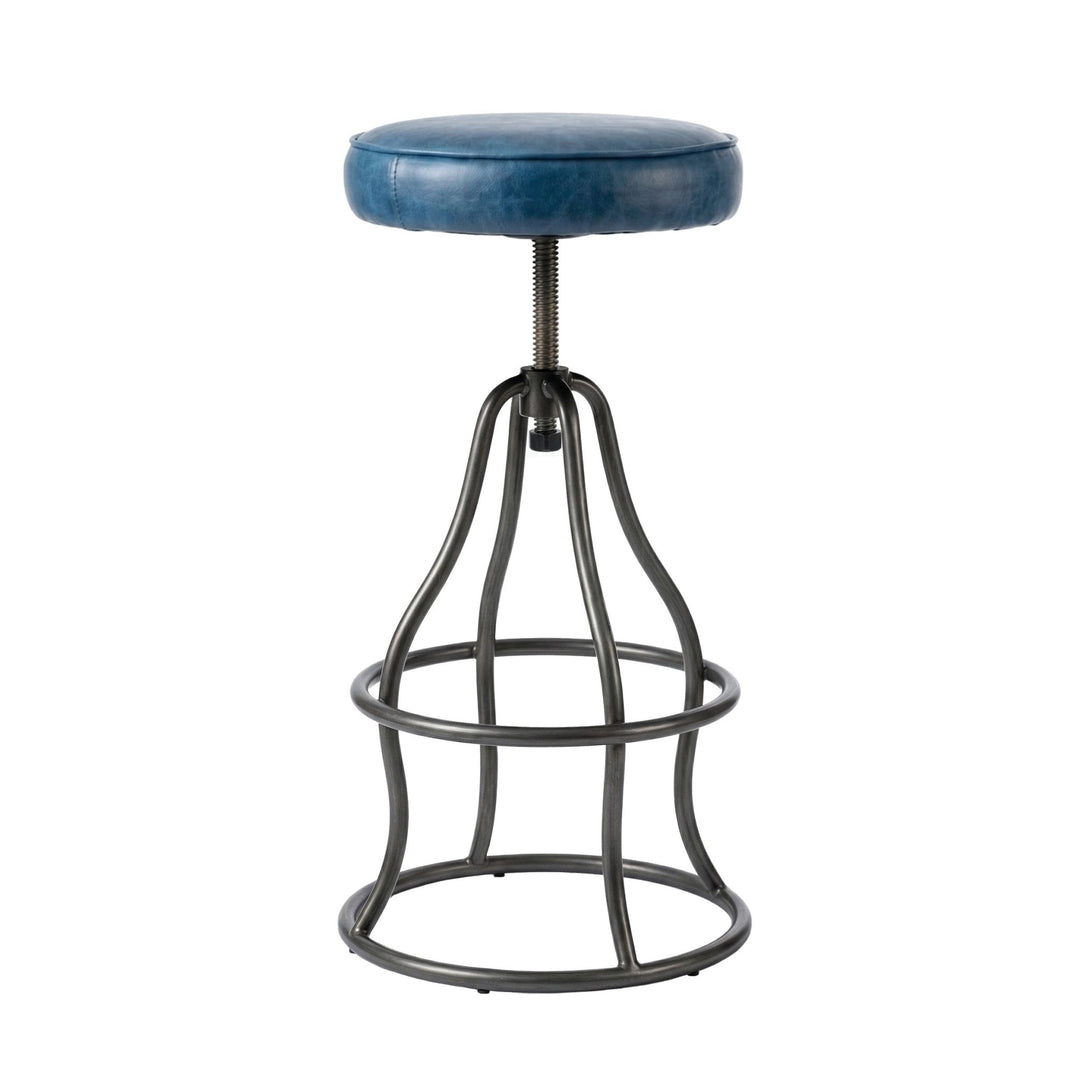 Bowie Adjustable Stool in Deep Blue - counter stool by LH Imports - Whats New Furniture Portland OR