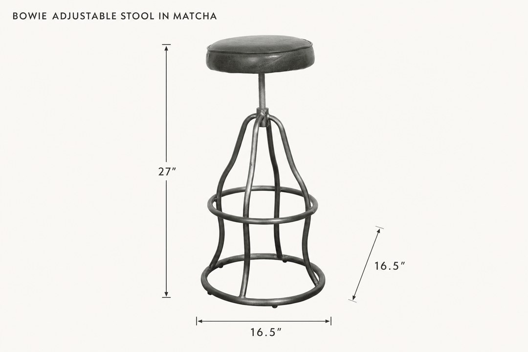 Bowie Adjustable Stool in Matcha dimensions - What&