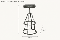 Bowie Adjustable Stool in Matcha dimensions - What&