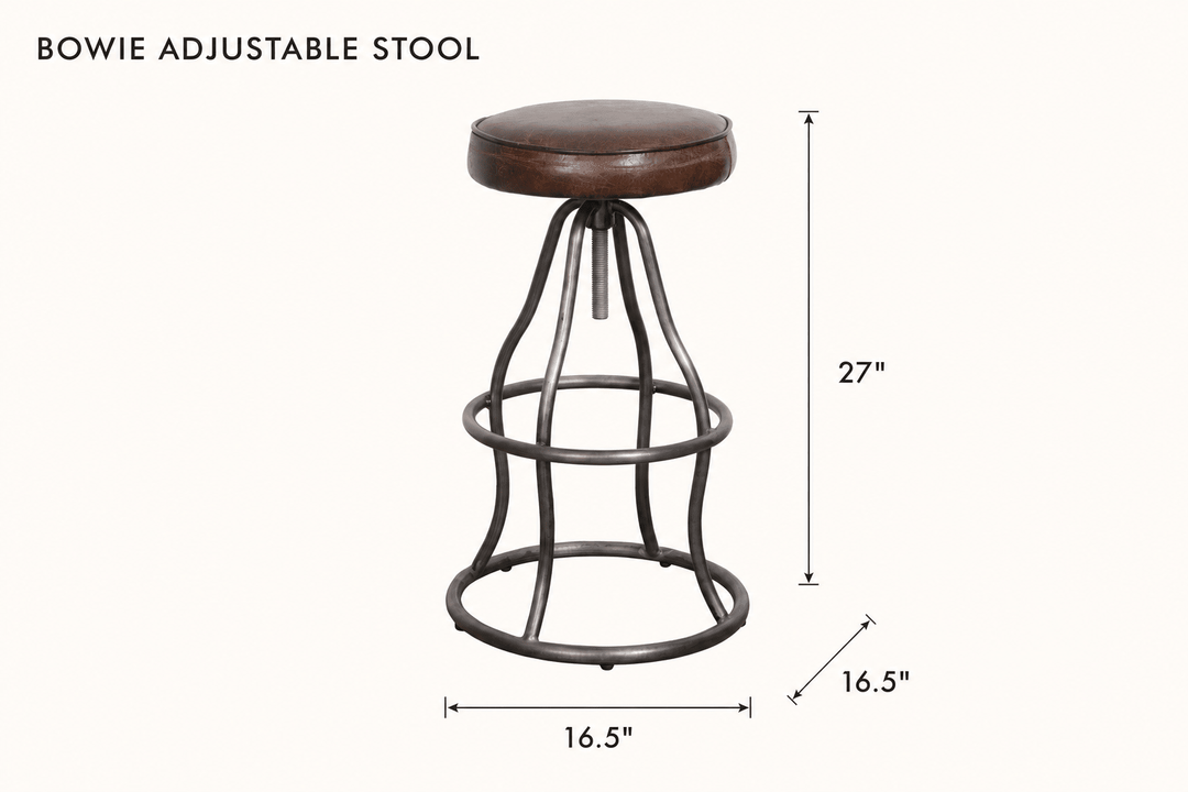 Bowie Adjustable Stool dimensions - What&