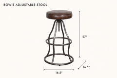Bowie Adjustable Stool dimensions - What&
