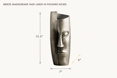 Breeze Masquerade Vase Large in Polished Nickel dimensions - What&