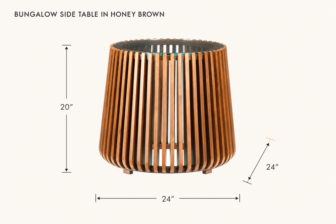 Bungalow Side Table in Honey Brown dimensions - What&