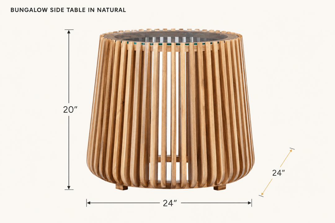 Bungalow Side Table in Natural dimensions - What&