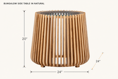 Bungalow Side Table in Natural dimensions - What&