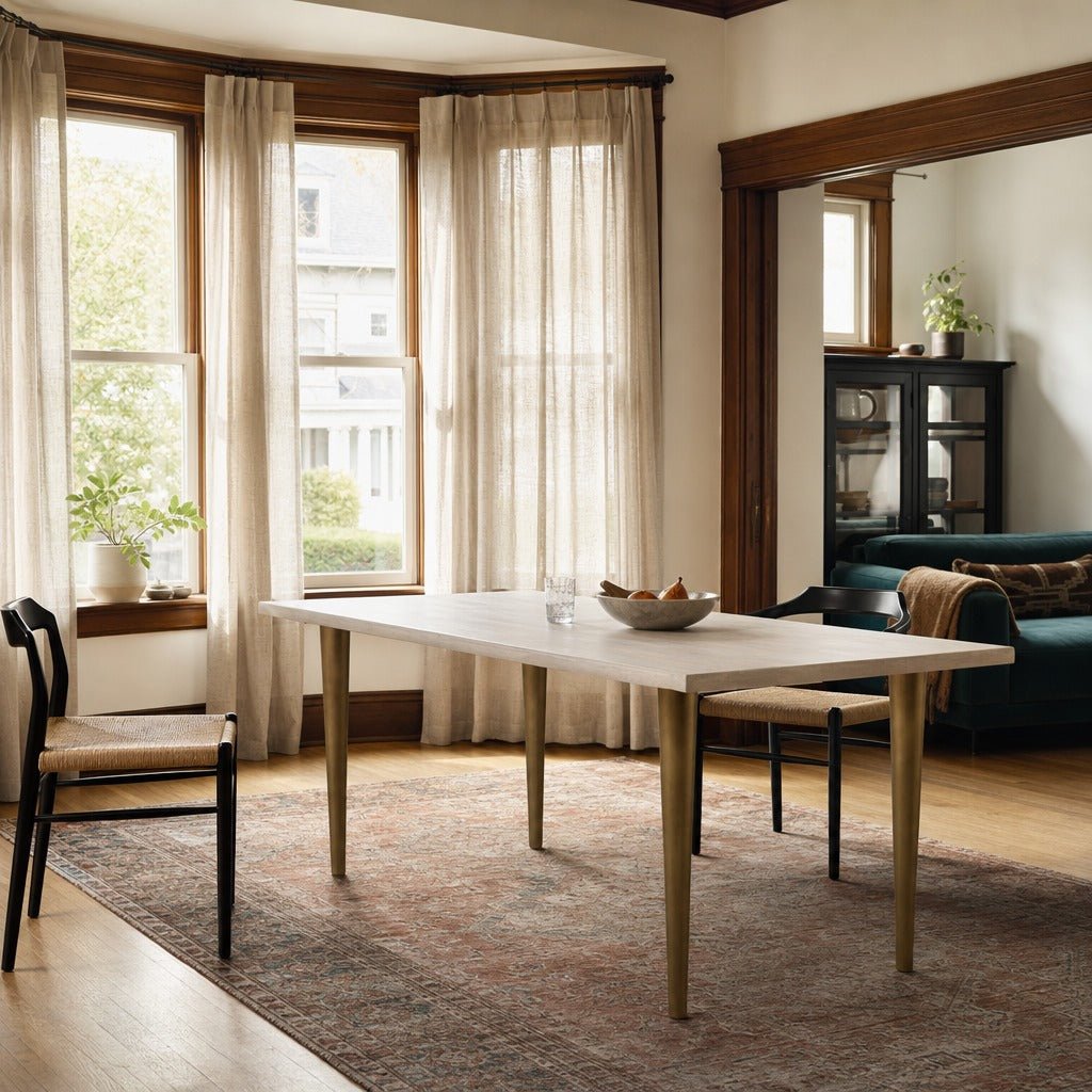 Cabot Dining Table Base styled in Portland Ladd&
