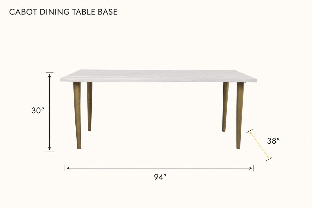 Cabot Dining Table Base dimensions - What&